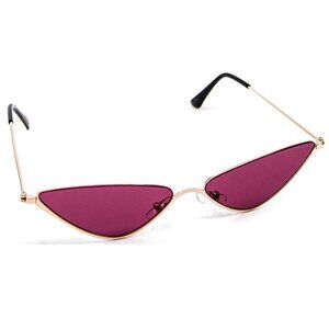 Chrome Half Frame Cateye Sunglasses Gold Berry Atomic 60s Retro Futurist